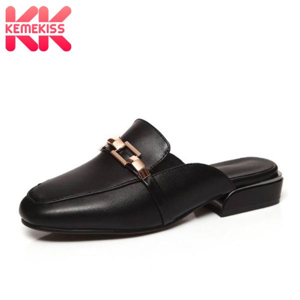 

kemekiss women sandals metal chain flats heels woman summer shoes fashion usual daily vacation woman footwear size 32-43, Black