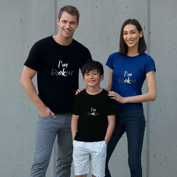 

designing i m ok i m broken t shirt tee men big size s~5xl 100% cotton pattern, White;black