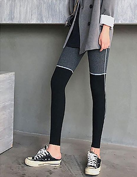 

fitness sport leggings gym leggings sport women athletic splice high waist jeans fitness work out running sweatpants, White;red