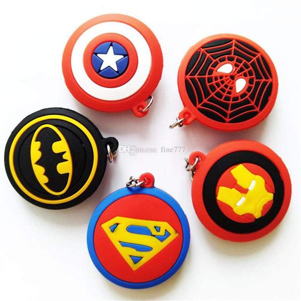 

the avengers pendant superman batman captain america deadpool spider-man superhero rubber key chains keyring kids toys christmas gift