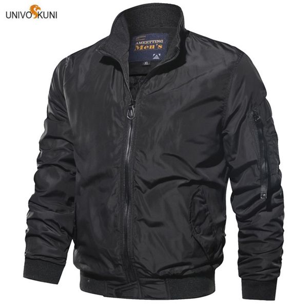 

univos kuni 2019 мужчина bomber jacket мода soild цвет марка wild pilot толстой осень street casual большого размер 3xl j553, Black;brown