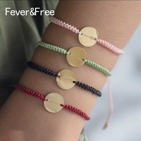 

fever&luxury pulseira feminina multicolor charm bracelet bohemia retro couple stainless steel bracelets & bangles for girls, Golden;silver
