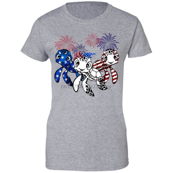 

firework red white and blue turtles american flag ladies t-shirt s-3xl classic unique tee shirt