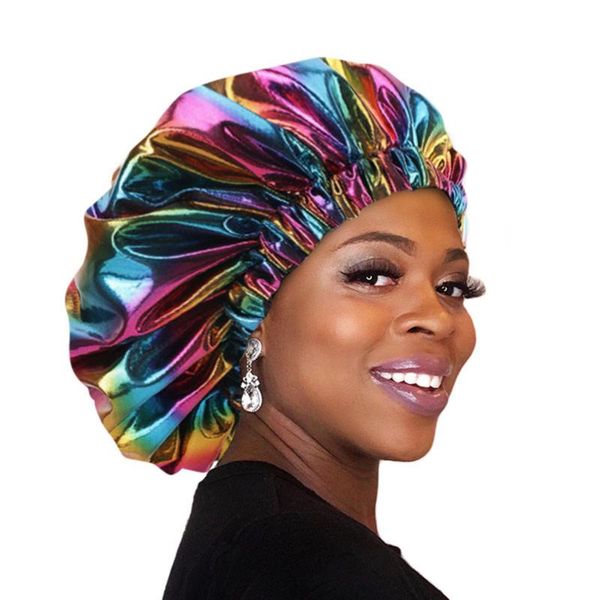 

satin lined bonnet women beauty satin silk bonnet sleep cap hat, Blue;gray