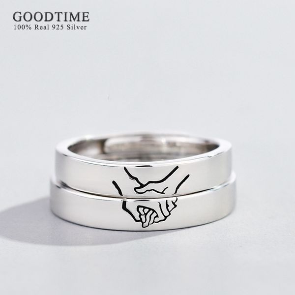 

couple rings for women men 925 sterling silver rings jewelry classic hold your hand rings for lover anniversary valentine gifts