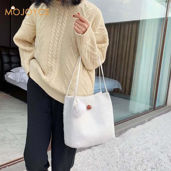 

vintage women shoulder bags korean fashion ladies chain crossbody bag winter fleece shoulder shopping simple totes bag