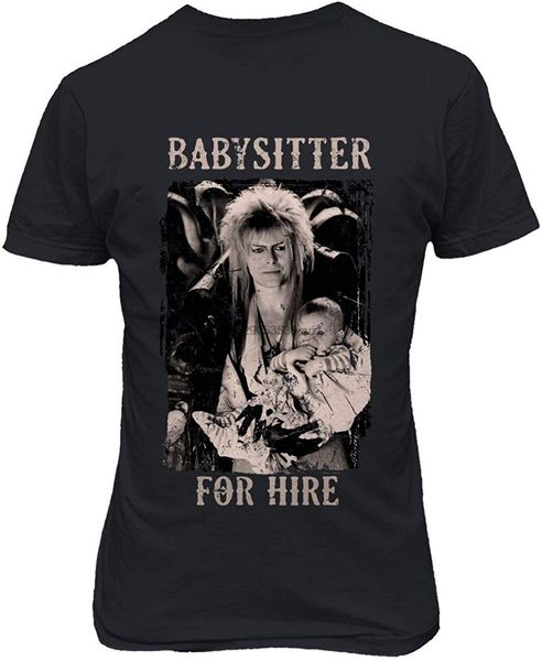 

new graphic t shirt men women babysitter for hire novelty tee labyrinth men male female tee shirt