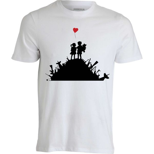 

banksy street art make love not war men (woman available) t shirt white cool casual pride t shirt men new