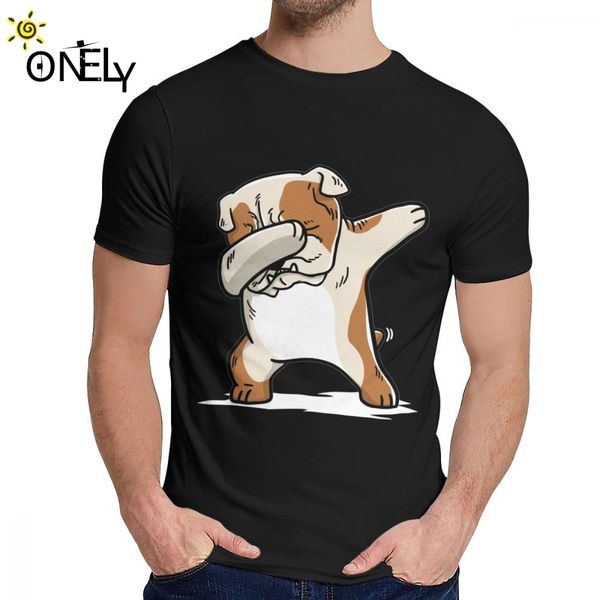 

graphic print dabbing english bulldog funny tee for hipster great short sleeve classic round neck