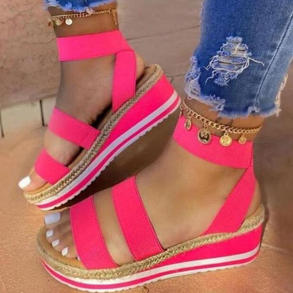 

dress shoes gigifox plus size 43 platform comfortable summer sandals woman, Black