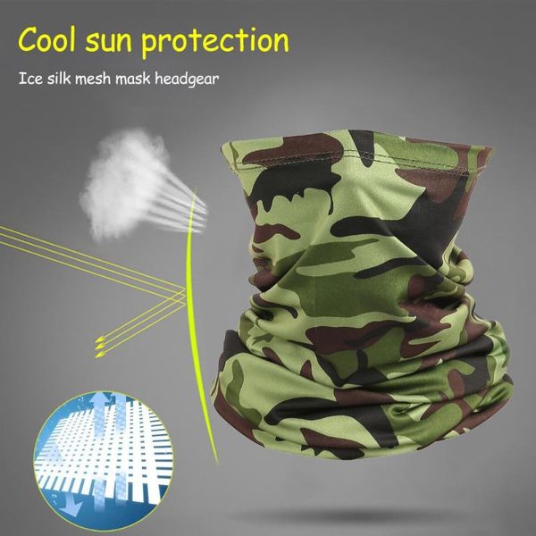 

cycling caps & masks women men scarf windproof bandana camouflage face sweatband riding hiking wristband headband bandanas, Black