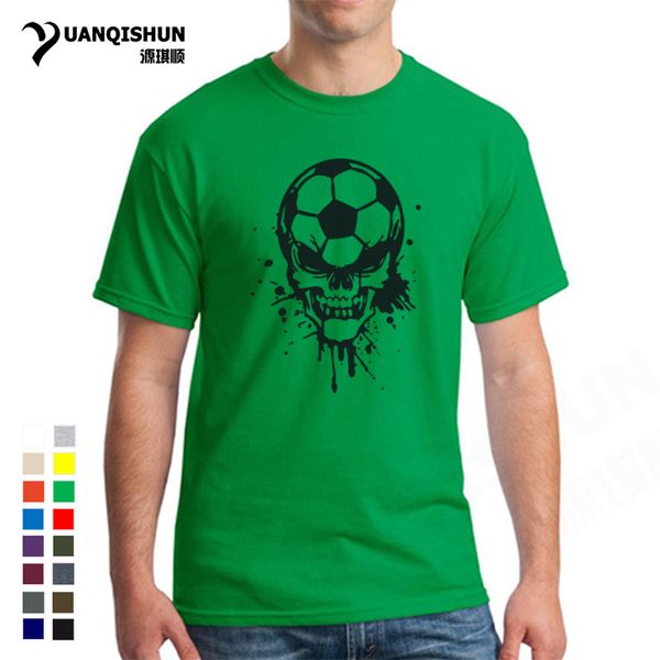 

foot ball skull head tshirt novelty design fashion men round collar short sleeve t-shirt cotton brand t shirt cool