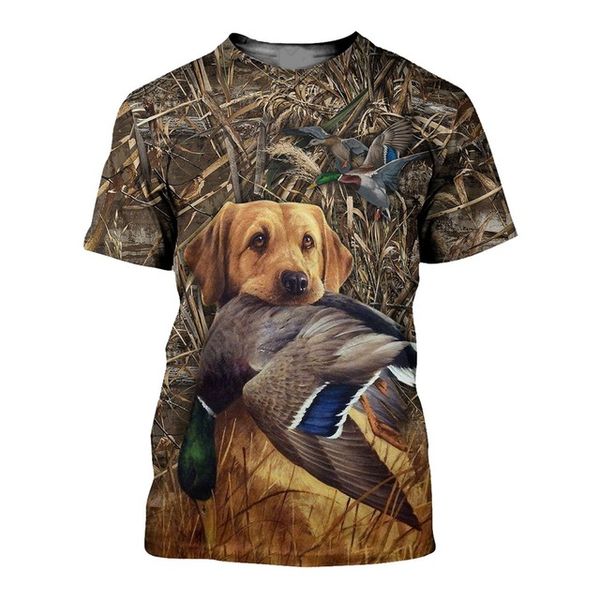 

summer camouflage jungle hunting duck clothing 3d print shirts plus size humor graphic men clothing
