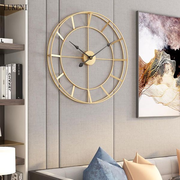 

new light luxury modern minimalist iron wall clock living room creative clock decoration