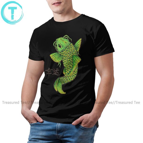 

japanese koi carp t shirt cool oriental lucky green koi fish carp t-shirt awesome short-sleeve tee shirt cotton tshirt