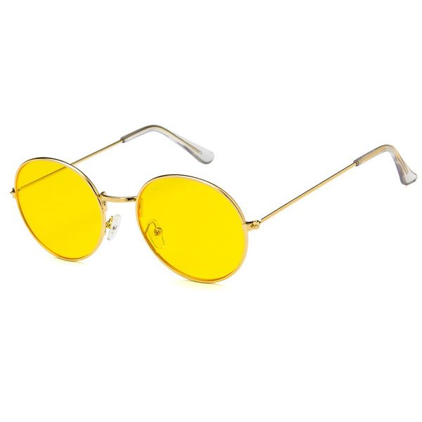 

tinted pink women glasses frame men yellow fashion sun sunglasses ocean designer round vintage metal brand shade eyewear uv400 gvhno