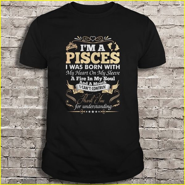 

men t shirt i'm a pisces i was born with my heart on my sleeve women t-shirt