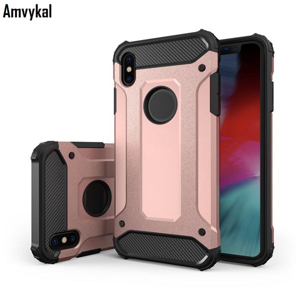 

anti-fall armor pc+tpu hybrid hard case for apple iphone xr xs max 6s 7 8 plus se 2020 case shockproof rubber back cover