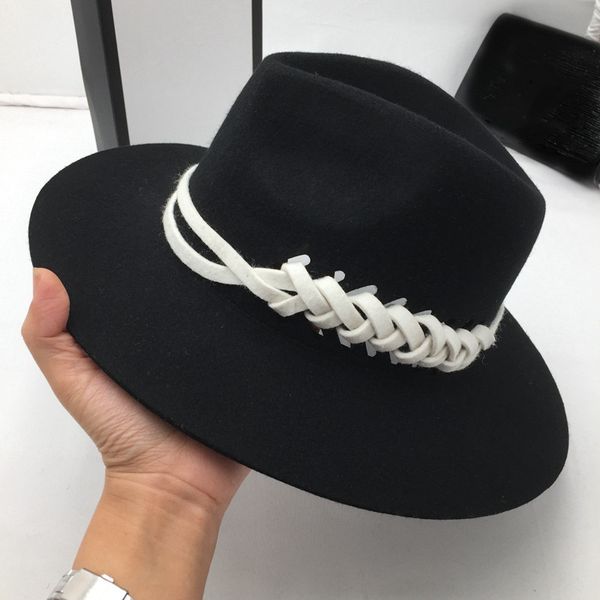 

sir new winter wool panama cat hat little pure and fresh and knitting hat hollow out in europe the agitation joker fedoras, Blue;gray