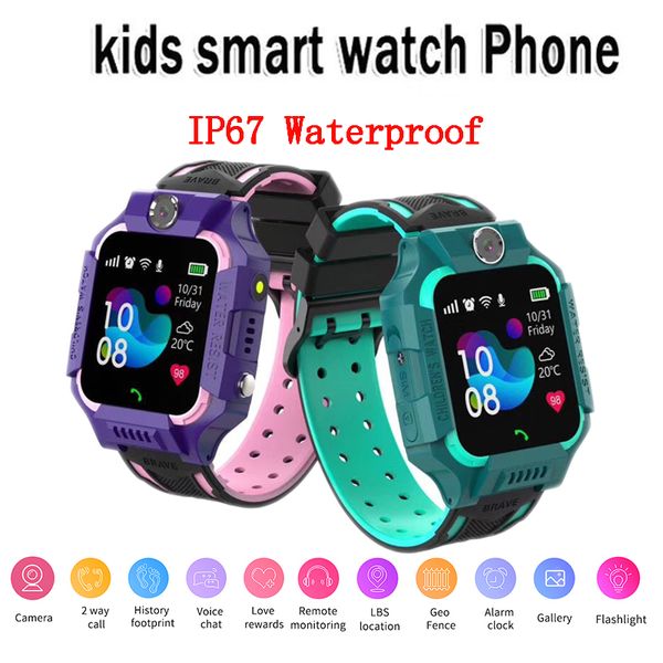 Q19 Smart Watch barn IP67 Vattentät Armbandsur LBS Tracker SIM-kort Ficklampa Dial Spelkamera SOS Kids Smartwatch IOS Android