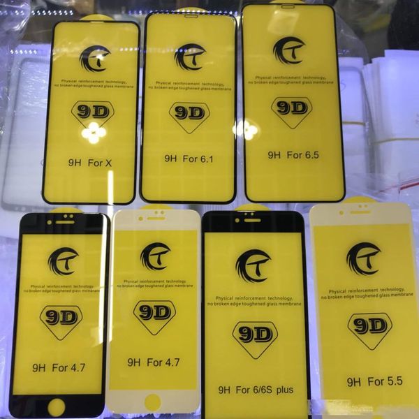 

for iphone 11 pro max xs xr 8 7 6s plus 9d tempered glass screen protector anti-cratch film