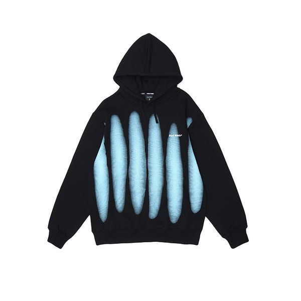 

e-baihui 2021 winter street cartoon print hooded sweater, european and american men's loose new plus velvet d1080, Black