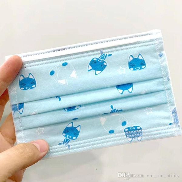 

mask in disposable facial non-woven protective masks anti-pm2.5 earloop wiht 3 layers breathable kids stock cartoon fast shipping bidrb