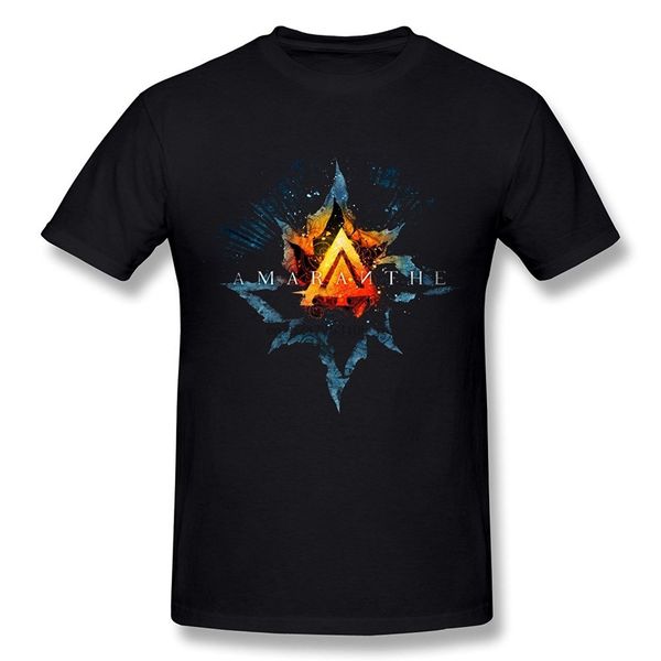 

printed men t-shirt short sleeve funny tee shirts men amaranthe death metal logo t-shirt size l black