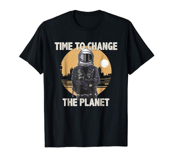 

time to change the planet - nature lovers t-shirt gift man's summer homme solid fitness sleeve button up t shirts