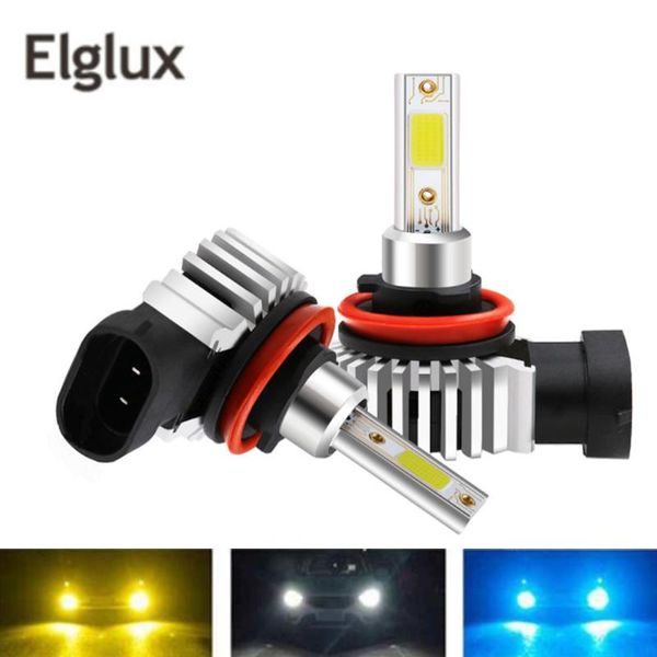 

elglux 2pcs h11 h7 h3 h1 h4 hi/lo bi beam led headlight bulbs 80w 12000lm/pair car lights 6000k white replace automobile lamps