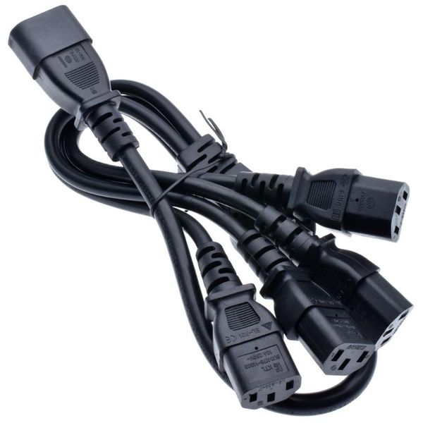 

computer cables & connectors iec 320 c14 male plug to 4xc13 female y type splitter power cord , 4 x c13, 250v/10a