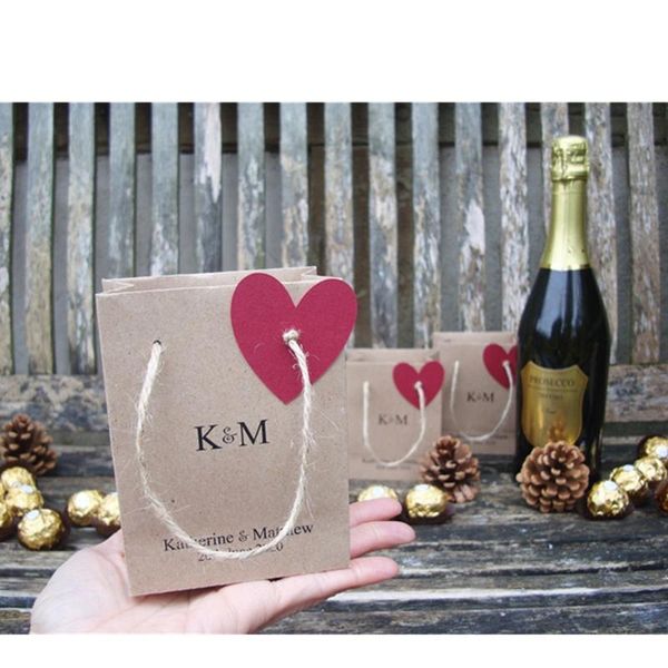 

personalized wedding favour bags mini paper bags brown paper sweets gift wrap party favours 9cm wide x12cm tall x5cm