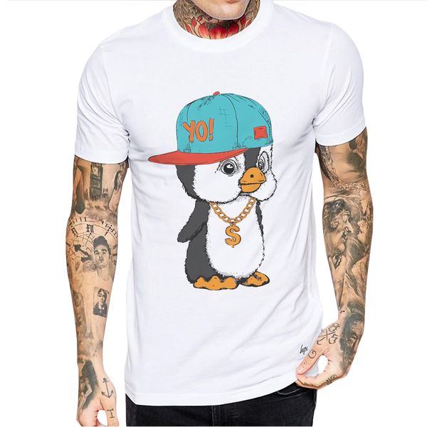 

2019 latest men t-shirt summer fashion tees penguin lion print tee shirts hipster mens short sleeve t shirt camiseta hombre