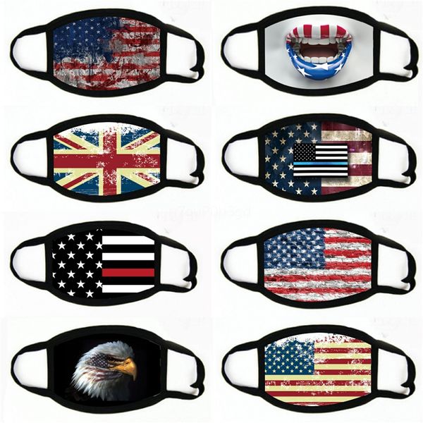 

2020 fashion mask print flag mouth mask dust-proof suncreenbreathable washable funny face mask iia221#199, Black