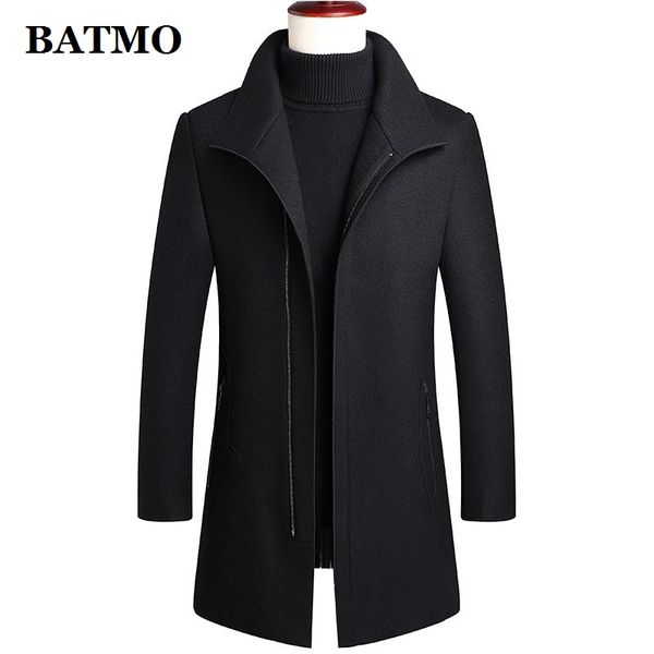 

batmo 2020 new arrival autumn&winter wool trench coat men,men's wool jackets,blcdw811, Black