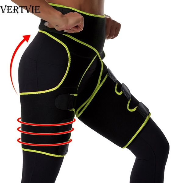 

vertvie neoprene thigh shaper sweat thigh trimmers leg shaper lose weight slimming belt bulifter compress belt, Black;gray