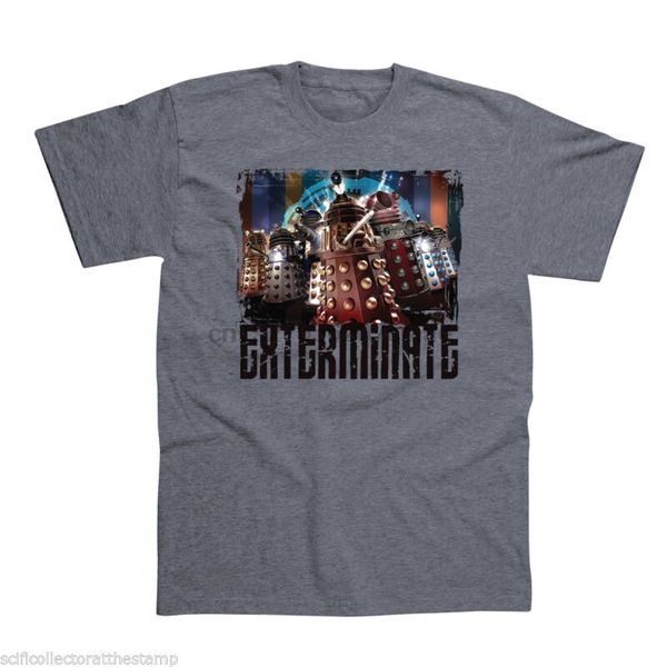

doctor who dalek 'exterminate' grey adults t shirts - new