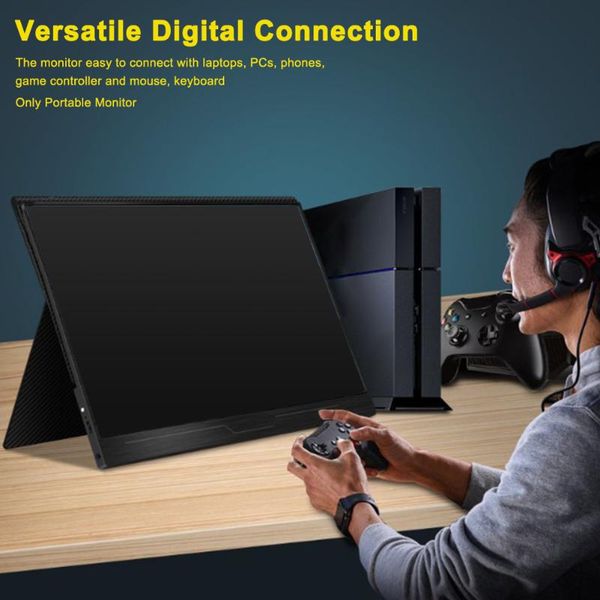 

portable monitor eye care pc 1920 x 1080 fhd dual speaker for lapips hdr usb with type c hdmi 15.6 inch universal gaming