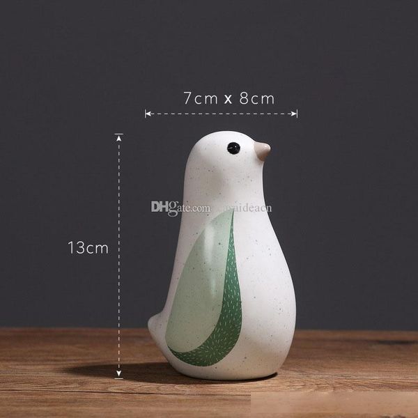 

cute ceramic bird figurine home decor crafts modern animal statues birds family ornaments for garden wedding office green