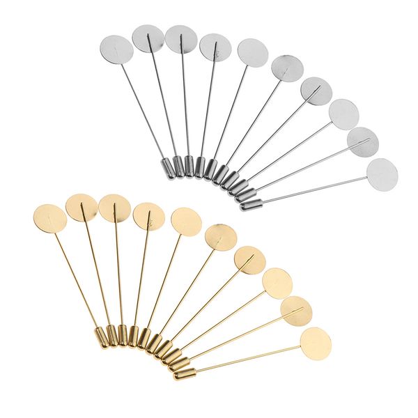 

20 piece copper collar lapel stick pin hat scarf badge diy empty tray crafts, Gray