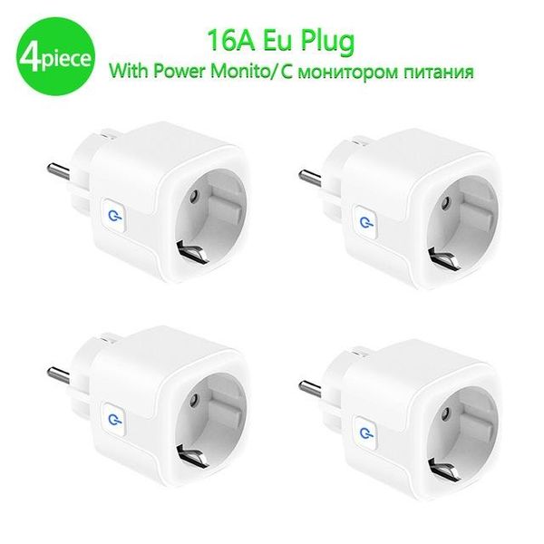 

power socket plug 16a smart wifi plug with power monitor, wifi wireless smart socket outlet with alexa google home voice control