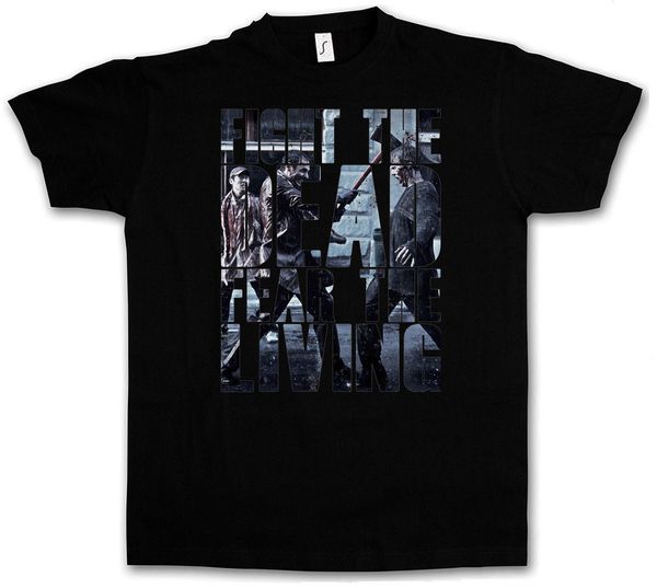 

fight the dead fear the living iii t-shirt - zombie the walking walkers biters mens t shirt summer o neck cotton