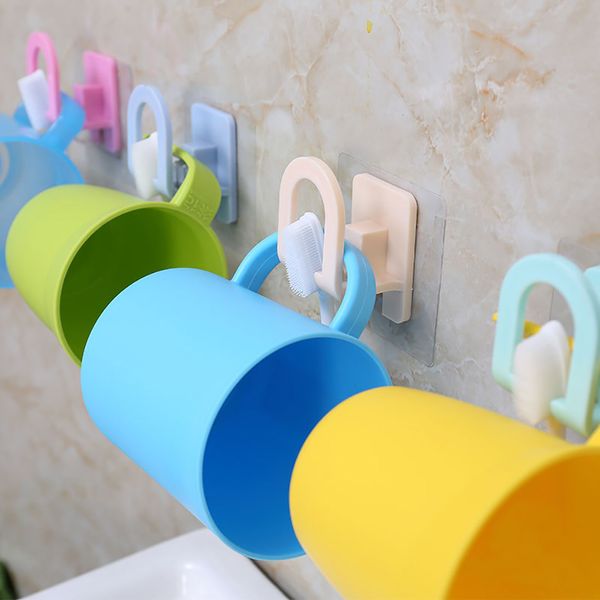 

2-в-1 зубная щетка зубная щетка держатель кронштейн крюка промывка чашку вешалка ванной caddy rack