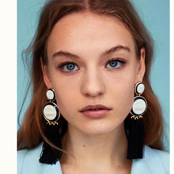 

stud baroque style fashion earrings europe and the united states show tassel round multi-color models wild 957, Golden;silver