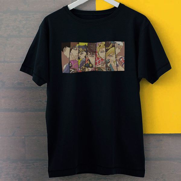 

2019 letter print jojo's bizarre adventure all character inspired new black tees t-shirt s-3xl t-shirt casual man tees