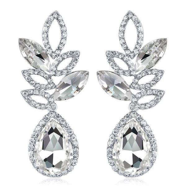 

элегантных женщины мода падение серьга модного сплав rihestone невеста серьги, Silver