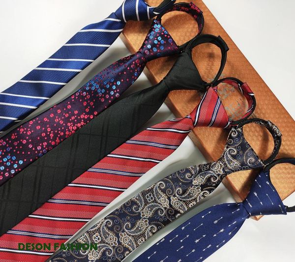

men skinny zipper ties 6cm gravatas slim corbatas woven groom neck tie, Black;gray