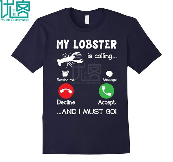 

lobster shirts - lobster is calling and i must go shirt amazing short sleeve unique casual tees 100% cotton clothes t shirt