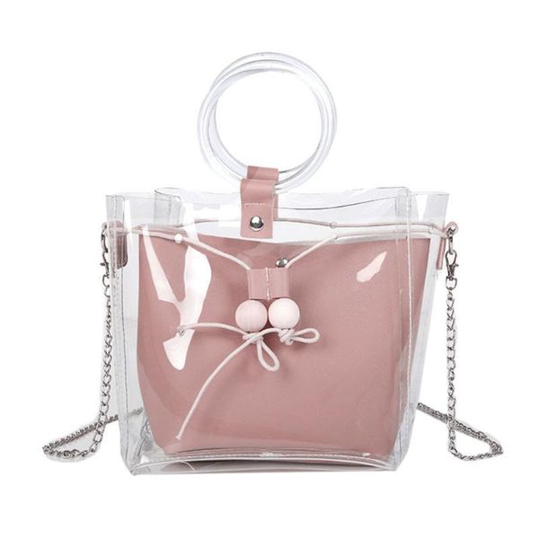 

fashion women transparent bag clear pvc small tote messenger bags laser holographic shoulder bag female lady sac a main