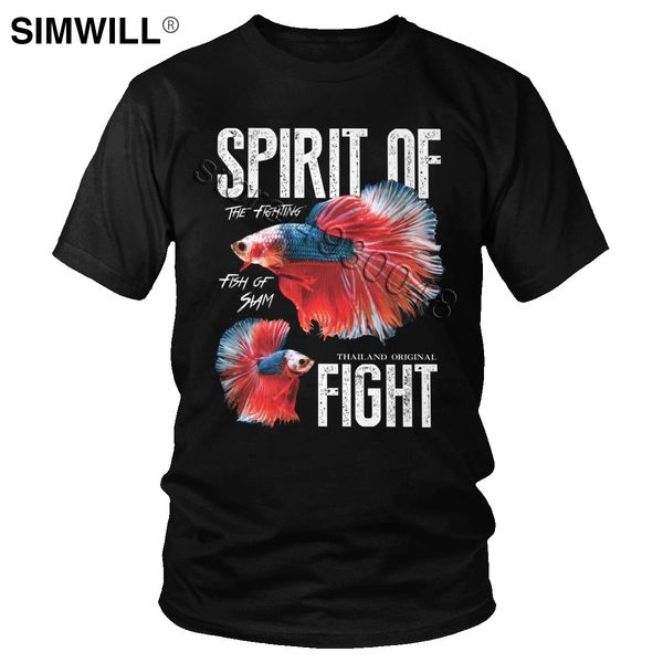 

thai fighting fish t shirt men's cotton spirit of the fight t-shirt short sleeved vintage casual tshirt dropshipping tee gift